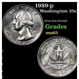 1989-p Washington Quarter 25c Grades GEM Unc