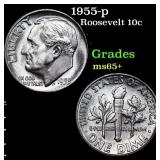 1955-p Roosevelt Dime 10c Grades GEM+ Unc