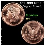 1oz .999 Fine Copper Bullion Round - Morgan Dollar