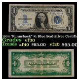 1934 "Funnyback" $1 Blue Seal Silver Certificate G
