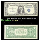 1957 $1 Blue Seal Silver Certificate Grades Choice
