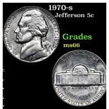 1970-s Jefferson Nickel 5c Grades GEM+ Unc