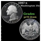 1987-s Proof Washington Quarter 25c Grades GEM++ P
