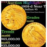 *Highlight* 1908-d Gold Indian Half Eagle Near Top