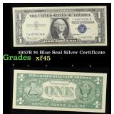 1957B $1 Blue Seal Silver Certificate Grades xf+