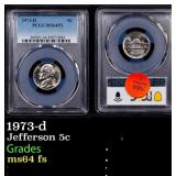PCGS 1973-d Jefferson Nickel 5c ms64 fs PCGS