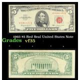 1963 $5 Red Seal United States Note Grades vf++