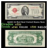 1928G $2 Red Seal United States Note Grades vf++