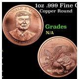 1oz .999 Fine Copper Bullion Round - Donald J Trum