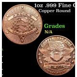 1oz .999 Fine Copper Bullion Round - Back the Blue