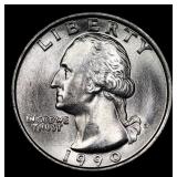 1990-d Washington Quarter 25c Grades GEM+ Unc