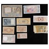 Group of 10 Various Foreign Banknotes, Italy, Fran