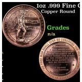 1oz .999 Fine Copper Bullion Round - Right To Bear