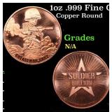 1oz .999 Fine Copper Bullion Round - Greaseman Gar