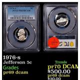 PCGS 1976-s Proof Jefferson Nickel 5c pr69 dcam PC