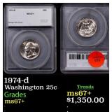 1974-d Washington Quarter 25c ms67+ SEGS