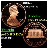 1998-s Proof Lincoln Cent 1c pr70 rd DCAM SEGS