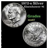 1972-s Silver Eisenhower Dollar 1 Grades GEM++ Unc