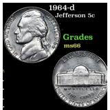 1964-d Jefferson Nickel 5c Grades GEM+ Unc