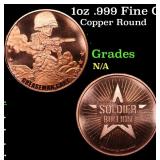 1oz .999 Fine Copper Bullion Round - Greaseman Gar