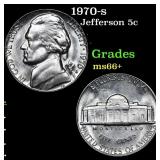 1970-s Jefferson Nickel 5c Grades GEM++ Unc
