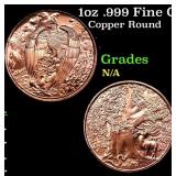 1oz .999 Fine Copper Bullion Round - Eagle and For