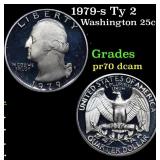 1979-s Ty 2 Proof Washington Quarter 25c Grades GE