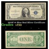 1935F $1 Blue Seal Silver Certificate Grades vf++