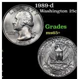1989-d Washington Quarter 25c Grades GEM+ Unc
