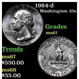 1984-d Washington Quarter 25c Grades GEM++ Unc