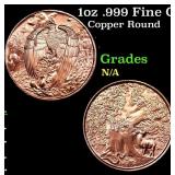 1oz .999 Fine Copper Bullion Round - Eagle and For