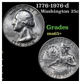 1776-1976-d Washington Quarter 25c Grades GEM+ Unc