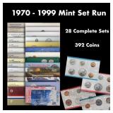 1970-1999 Mint Set Run 392 Coins 28 Complete Sets