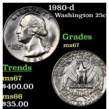 1980-d Washington Quarter 25c Grades GEM++ Unc