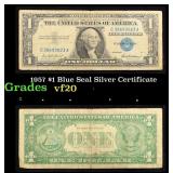 1957 $1 Blue Seal Silver Certificate Grades vf, ve