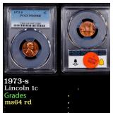 PCGS 1973-s Lincoln Cent 1c ms64 rd PCGS
