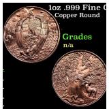 1oz .999 Fine Copper Bullion Round - Great Eagle S