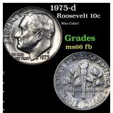 1975-d Roosevelt Dime 10c Grades Gem++ Full Bands