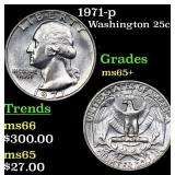 1971-p Washington Quarter 25c Grades GEM+ Unc