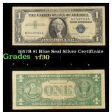 1957B $1 Blue Seal Silver Certificate Grades vf++