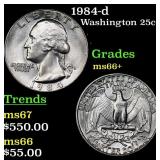 1984-d Washington Quarter 25c Grades GEM++ Unc