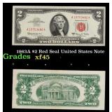 1963A $2 Red Seal United States Note Grades xf+