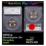 1994-p Washington Quarter 25c ms67 SEGS
