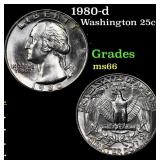 1980-d Washington Quarter 25c Grades GEM+ Unc