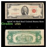 1953C $2 Red Seal United States Note Grades vf+