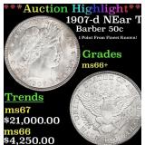 *Highlight* 1907-d Barber Half Dollars NEar Top Po