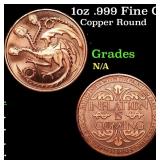 1oz .999 Fine Copper Bullion Round - Inflation Is