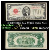 1928D $2 Red Seal United States Note Grades vf++