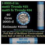 BU Shotgun Jefferson 5c roll, 2005-d Bison 40 pcs