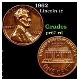 1962 Proof Lincoln Cent 1c Grades Gem++ Proof Red